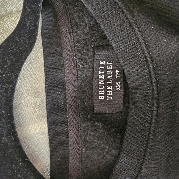 BRUNETTE The Label The "MAMA" Classic Crew Neck Sweatshirt | Black Size XS/S - Picture 3 of 3